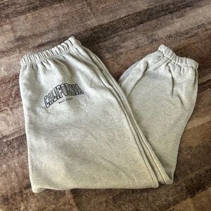light grey cuffed sweatpants